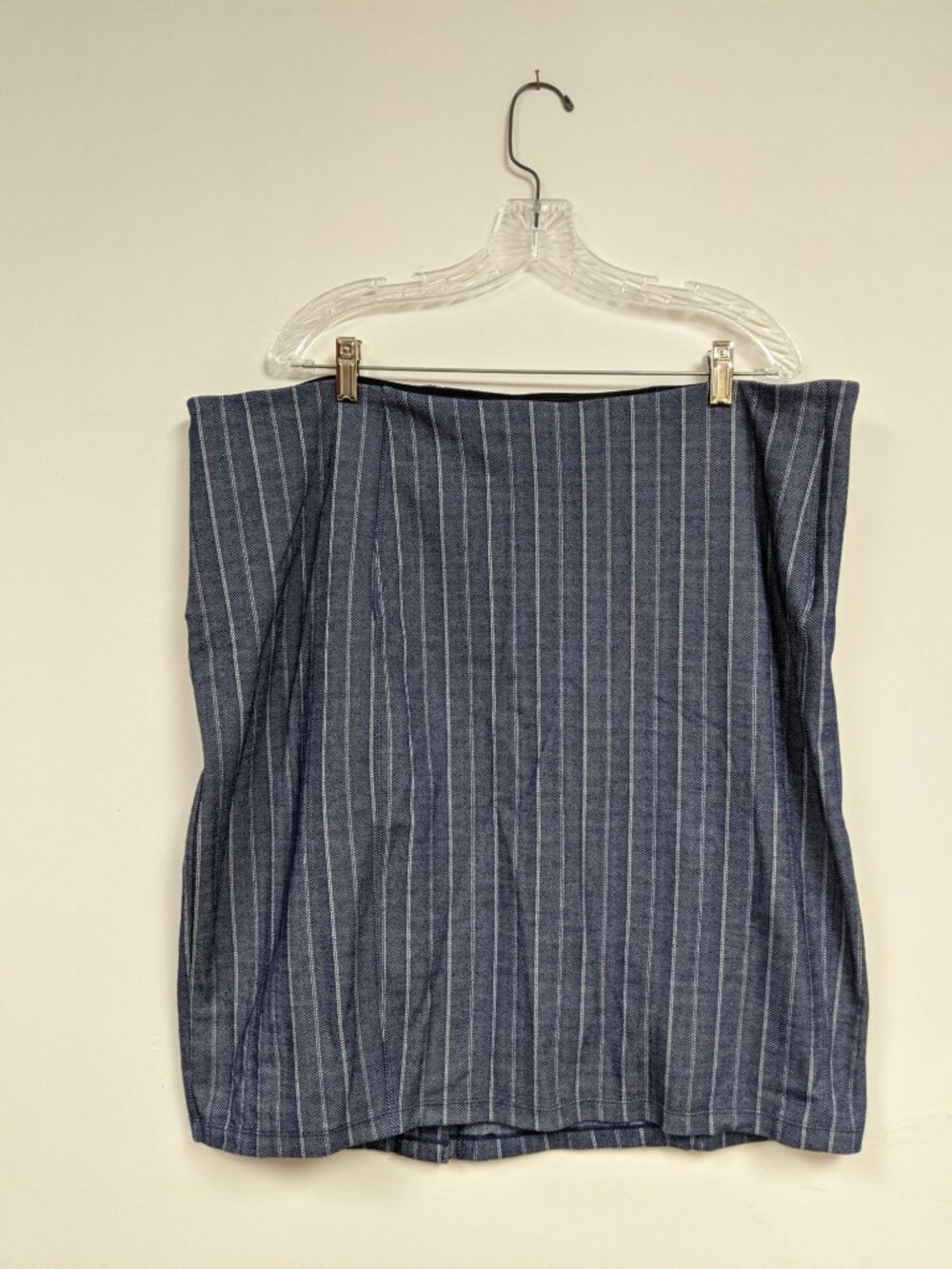 Liverpool Los Angeles Skirt Womens Size 24W Striped Modest Blue Herringbone